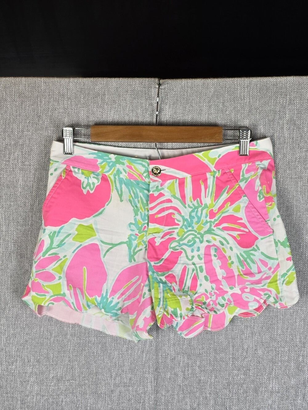Lilly Pulitzer The Buttercup Shorts W9mems Sz 0 Floral 100% Cotton